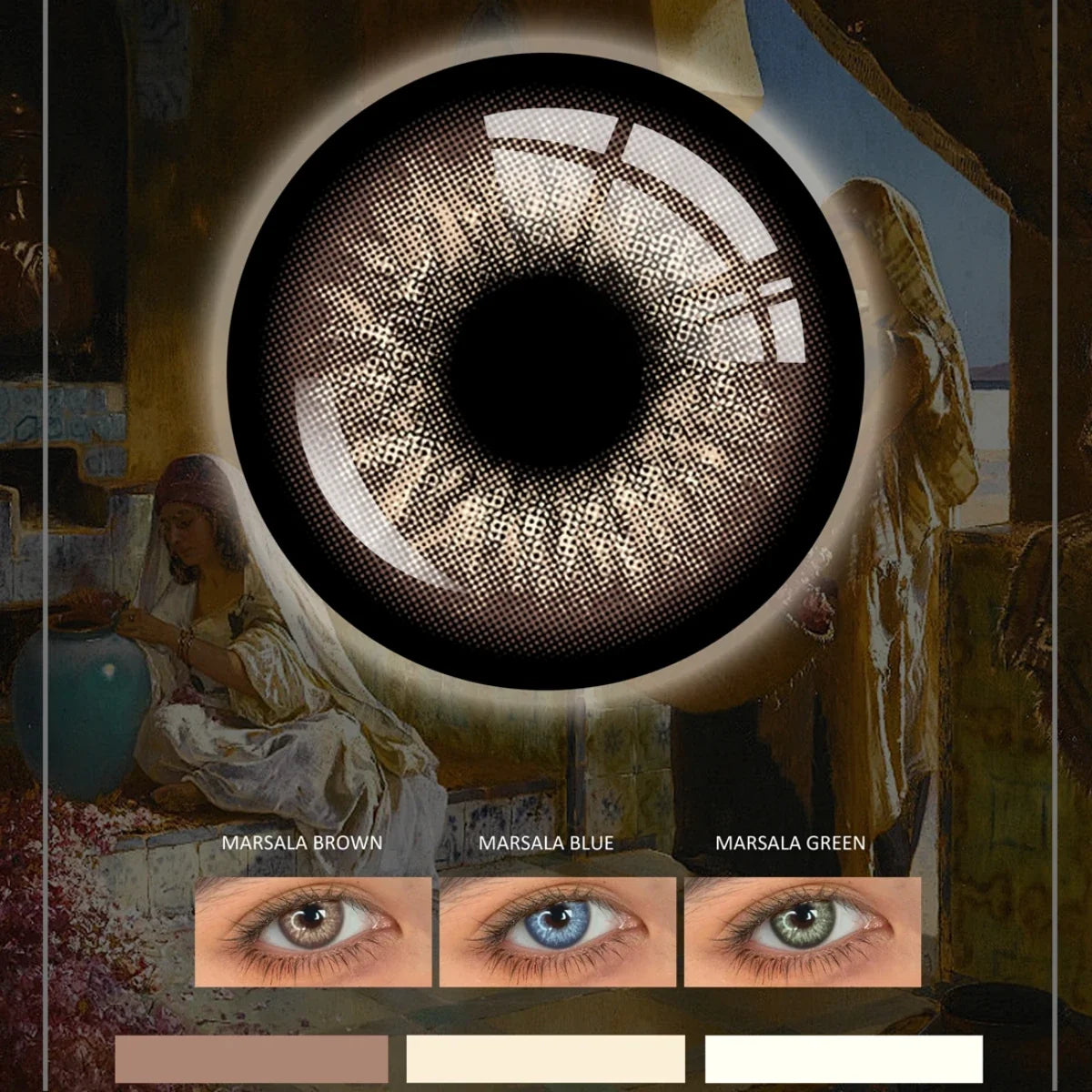 14.5mm Marsala Brown Colored Contact Lenses Yearly Disposable Soft Cosmetic Lens for Daily Dating Eye Beauty Contacts