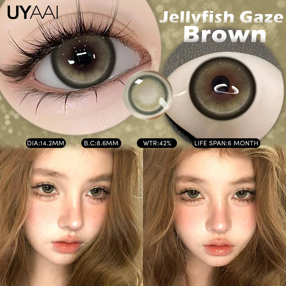 1 Pair New Color Contact Lens Natural Pupils Green Lens Makeup Colored Pupils Gray  Brown Contact Lenses y2k Beauty