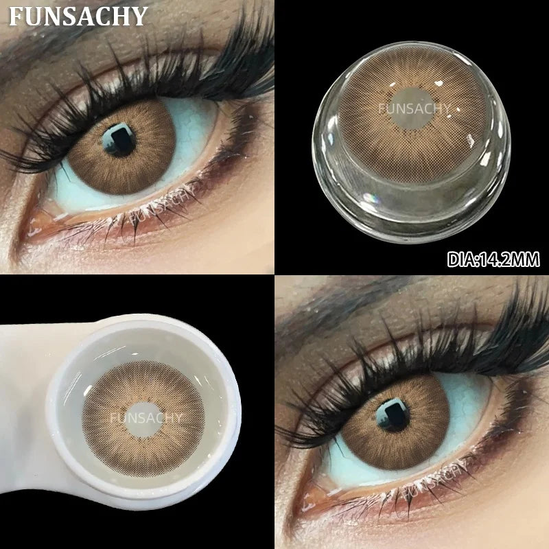 1 Pair Fashion Color Contact Lenses for Eyes Korean Brown Natural Soft Lenses Beautiful Cosmetic Gray Pupils Blue Lens