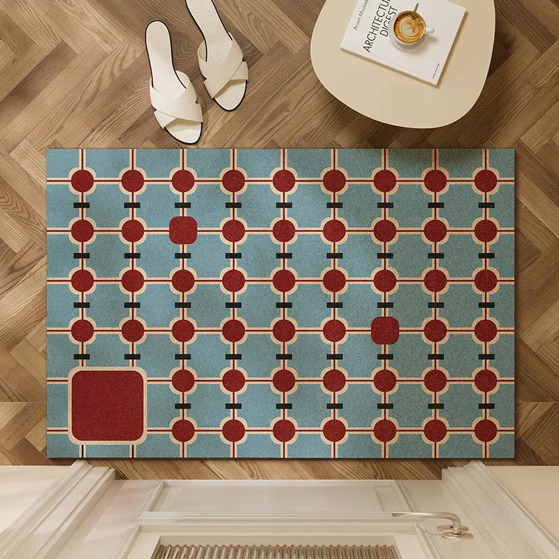 Geometric Wire Loop Doormat Non-Slip Heavy Duty Entrance Mat for Indoor & Outdoor Easy Clean Scraper Front Door Rug