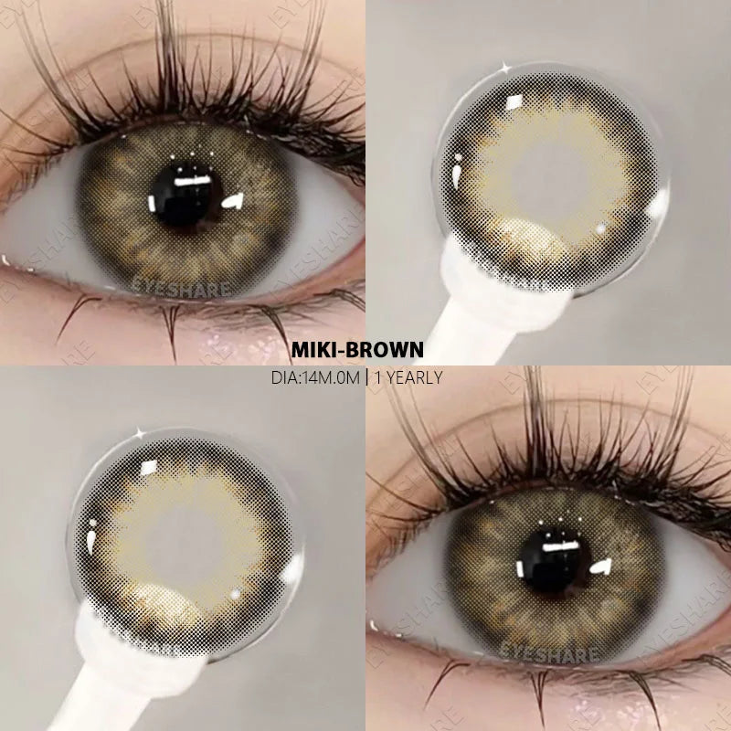 1pair Colored Contacts Lenses for Eyes Fashion Blue Lenses Green Contacts Lenses Yearly Brown Eyes Lens Gray Pupils