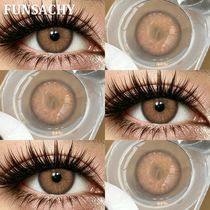 2Pcs New Colored Contact Lenses Grey Blue Green Series Soft And Comfortable BrownContact Lenses Yearly Beautiful Pupils