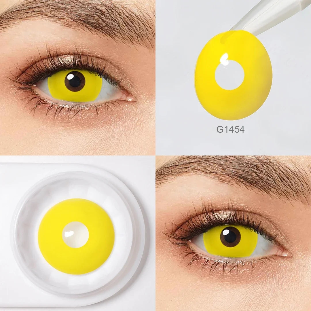 17mm Halloween Contact Lenses For Cosplay Contact Lenses Red Fluorescent Lenses Luminous Contact Lenses Yearly