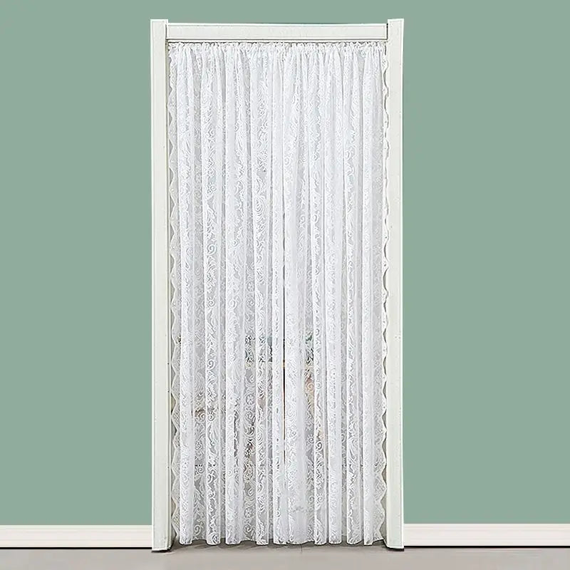 Bedroom Door Curtain French Style Lace Door Drape for Balcony And Bay Window White Girl's Decorative Partition Curtain