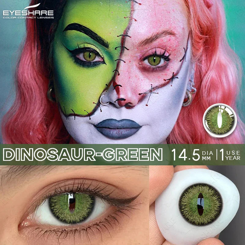 1 Pair Cosplay Contact Lenses For Eyes Beauty Pupils Crazy Halloween Colored Contact Lens Fashion White Cat Eye Soft Lense