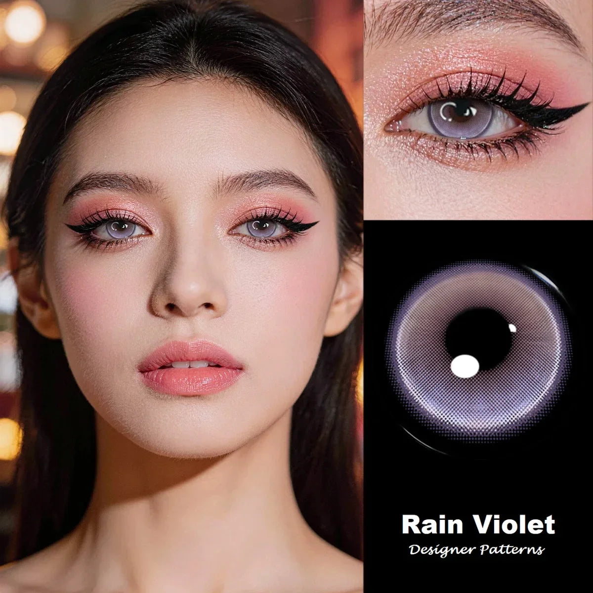 Eyes Color Contacts Colored Contact Lenses Lens Small Pupil Enlarge Beauty Violet 14.2mm 2Pcs 6 Months Half Year Use