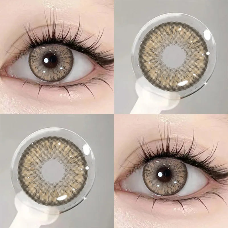 1Pair Natural Myopia Color Contact Lenses Beauty Eyes Brown Pupils High Quality Yearly Use Lenses Contact Cosmetics