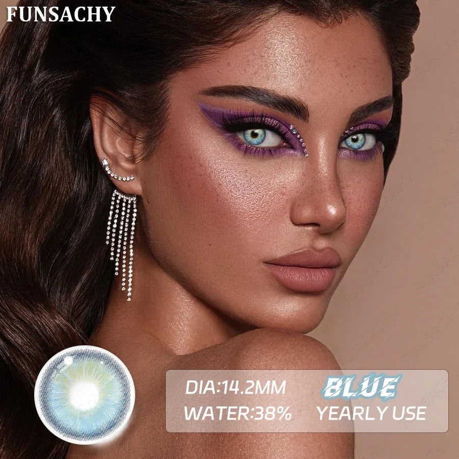 1 Pair New Color Contact Lenses Beautiful Pupil Fashion Soft Brown Black Small Diameter for Eye Grey Lenses for Student