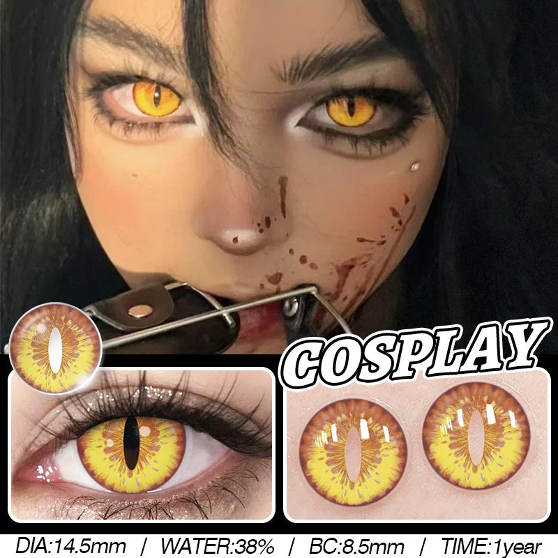 1 Pair Cosplay Makeup Contact Lenses for Eyes Halloween Essential Accessories Anime Cosplay Lens Yearly