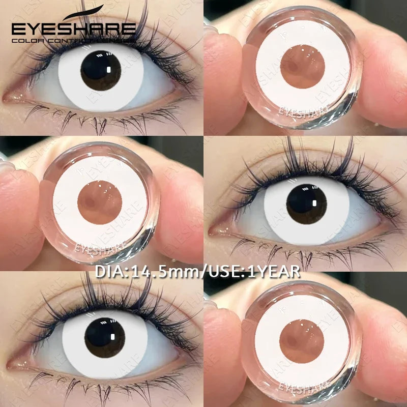 EYESHARE 1Pair Cosplay White Lenses Halloween Color Contact Lenses Red Eye Makeup Lenses Crazy Contact Lenses Black Eyes Lens