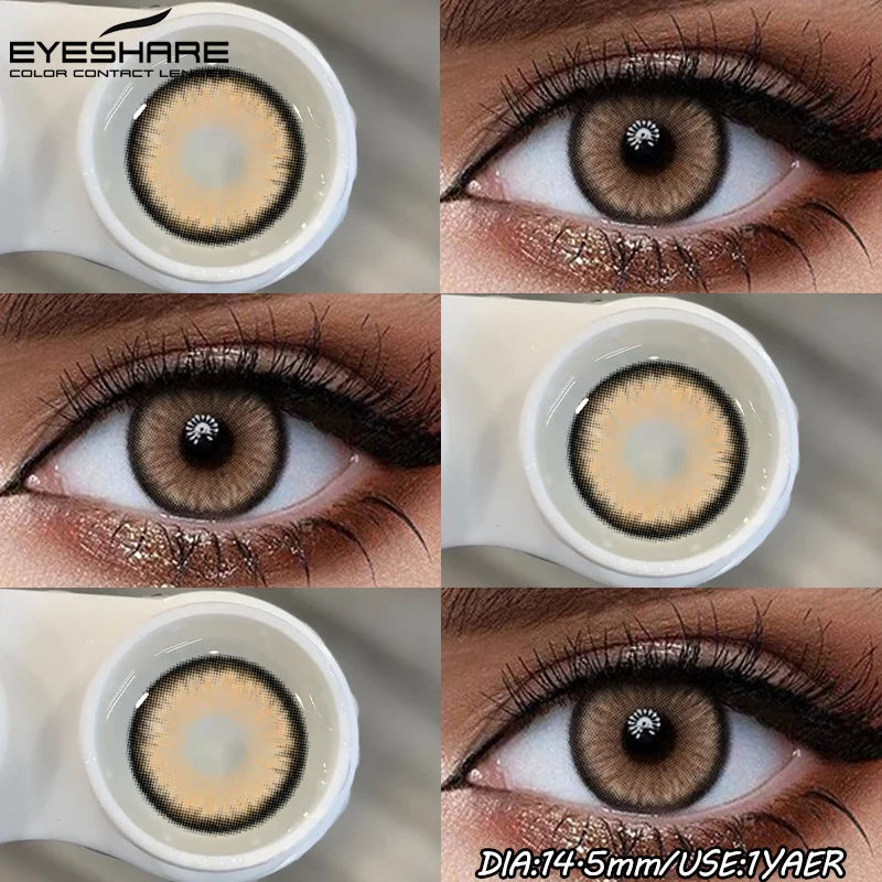 1Pair Fashion Colored Contact Lenses for Eyes Big Blue Eye Lens Natural Yearly Cosmetics Beauty Women Men Pupils
