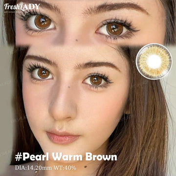 1 Pair Pearl Warm Series Colored Contact Lenses Natural Brown Pupils Eyes Contact lenses Blue Soft Contacts 14.20mm