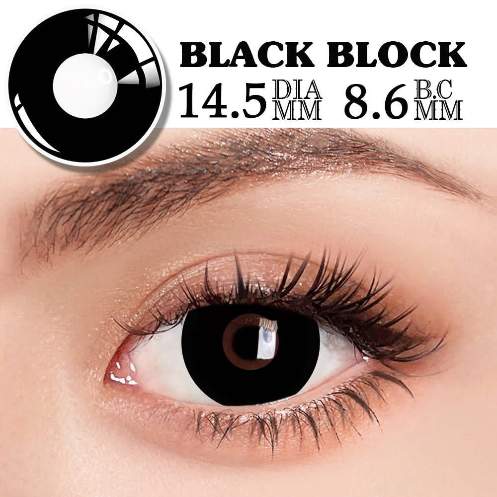 1 Pair Black Cos Contact Lenses for Eyes Cosplay Lenses Anime Lenses Anime Accessories Lenses Black Lenses Red Lens
