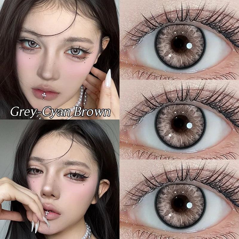 1Pair Colored Lenses for Eyes with Prescription Green Brown Contacts Lenses Natural High Quality Lenses Beauty Pupils