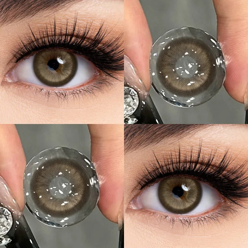 1 Pair Hot Sales Green Color Contact Lenses for Eyes Siri Series Myopia Lenses 0~-8.00 Degree High Quality Blue Iris Lens