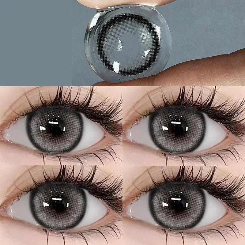 Black Large Diameter Color Contact Lenses Men 1pair/2pcs Color Cosmetics Fashion Accessories with Diopter Prescription Lenses
