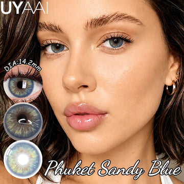 2Pcs Natural small diameter Contacts Colored Lenses Fashion Green Grey Blue Series Contact Lenses for Russian Girl