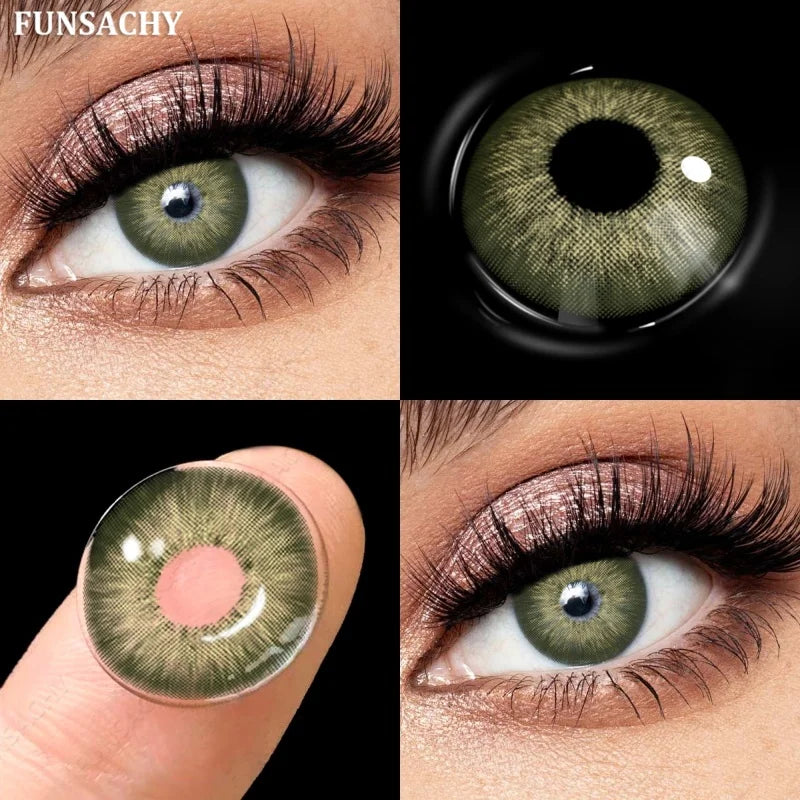 1 Pair Gray Color Contact Lenses for Eyes Natural Brown Blue Lenses Green Eye Contacts Beauty Cosmetic Pupils Yearly