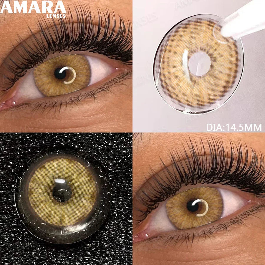 1 Pair soft Lenses Colored Contact Beauty Colored Pupils Green Contact Lenses Natural Look Lenses Women Brown Pupils