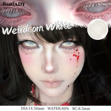 1 Pair Cosplay Color Contact Lenses Crazy White Anime Contact Lenses For Halloween Role Play Party Cosmetic Holidays