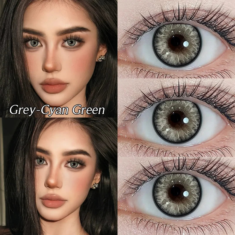 1Pair Colored Lenses for Eyes with Prescription Green Brown Contacts Lenses Natural High Quality Lenses Beauty Pupils
