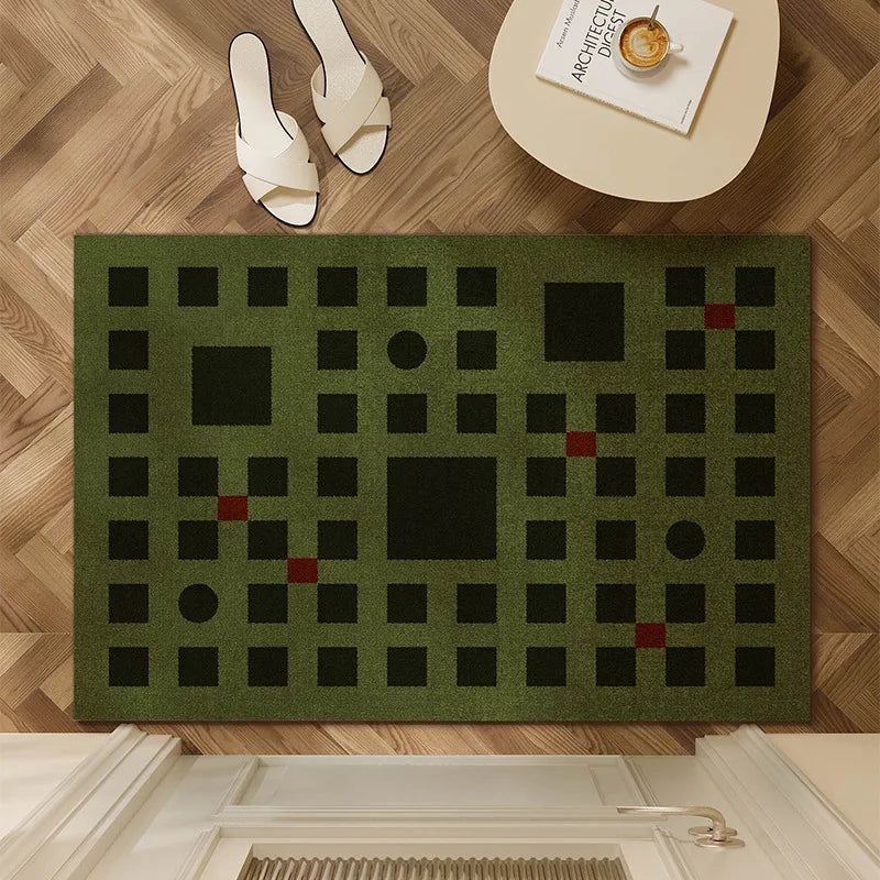 Geometric Wire Loop Doormat Non-Slip Heavy Duty Entrance Mat for Indoor & Outdoor Easy Clean Scraper Front Door Rug