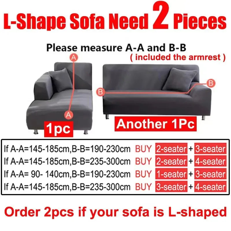 Water-resistant Elastic Sofa Cover for Living Room Stretch 1/2/3/4 Seater L-Shaped Corner Couch Cover Armchair Protector