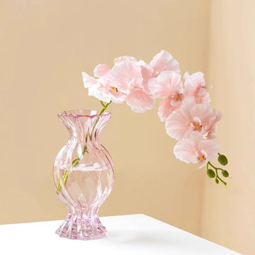 Modern Textured Glass Vase Decorative Flower Arrangement Container for Tabletop Wedding Party Indoor Home Decor