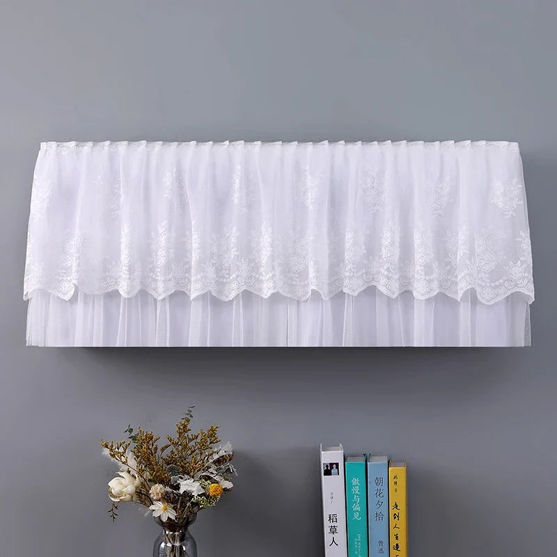 Bedroom Hanging Air Conditioner Cover Full Wrap Windshield Curtain Lace Design Universal Fit for Midea  Dustproof