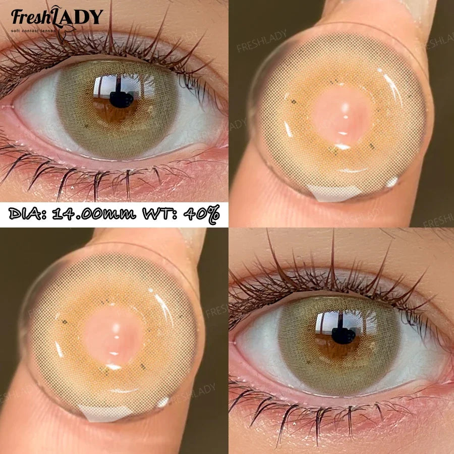 1 Pair Colored Contact Lenses Natural Gray Pupils Eyes Contact lenses Soft Contacts 14.00mm