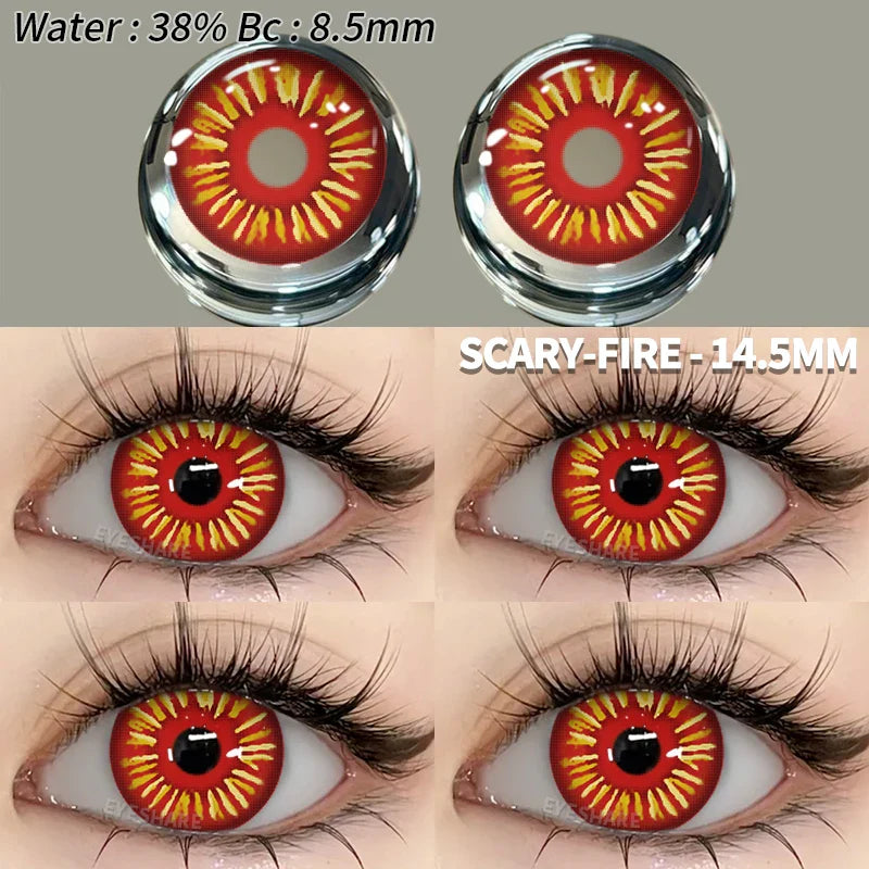 Cosplay Color Contact Lenses Halloween Contact Lenses for Eyes 2pcs Blue Color Contacts Anime Accessories Yellow Lenses