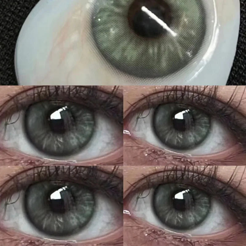 1pair Blue Green Gray Brown Color Contact Lenses Circle Lens 14.2mm
