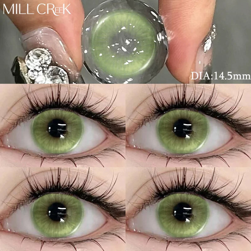 1Pair Color Contact Lenses with Myopia Green Lenses for Eye Gray Lenses Pink Contact Lenses Korean Lens Colorful Lens