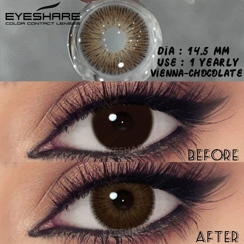 Black Myopia Lenses Natural Colored Contact Lenses with Degree Gray Lens with Prescription High Quality Brown Contact