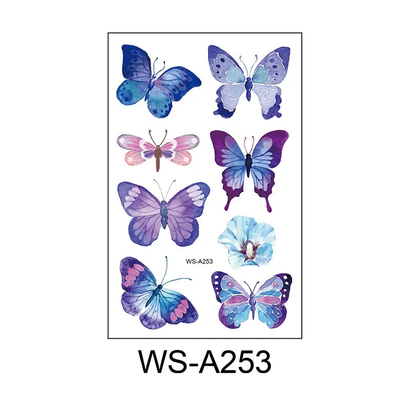 Butterfly Skin Tattoo Sticker False Tattoo Temporary Body Arm Face Makeup Tattoo Removable Butterfly Pattern Sticker for Childre