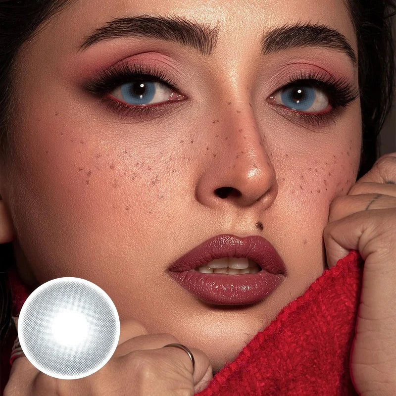 New 1 Pair Coloured Contact Lenses Brown Eye Pupils with Graduated Lens Coloured Contact Lenses for Eyes Grey Lenses