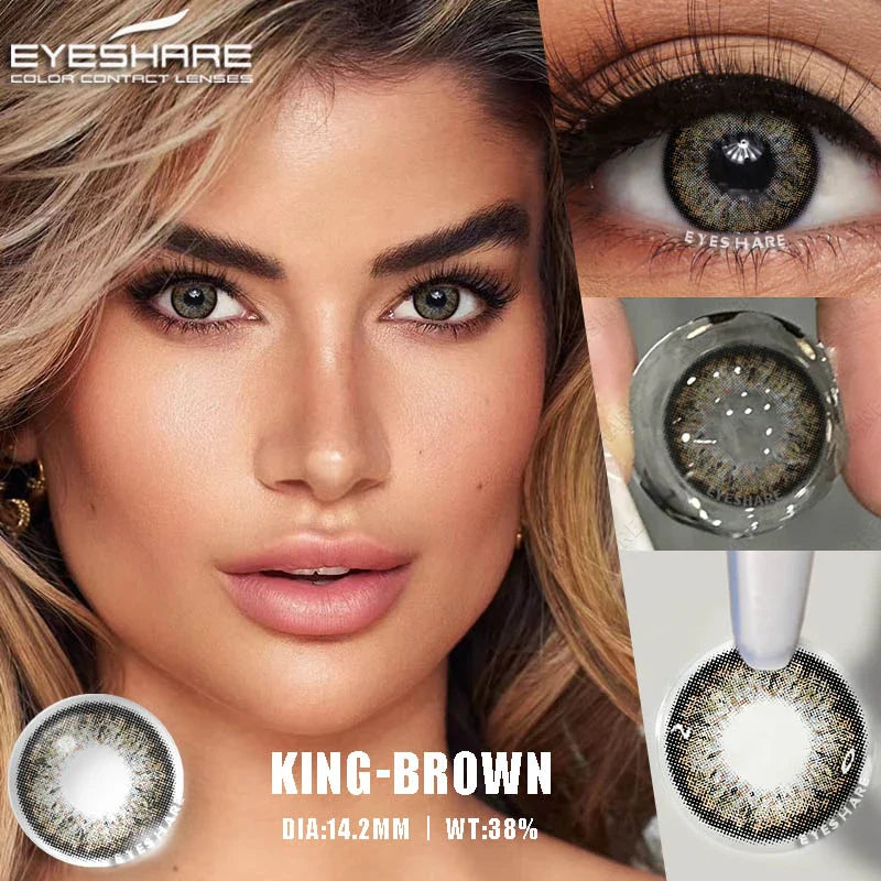 1Pair Fashion Color Contact Lenses for Eyes Blue Eye Contacts Cosmetic Green Contacts Yearly Brown Eye Lens Gray Lenses