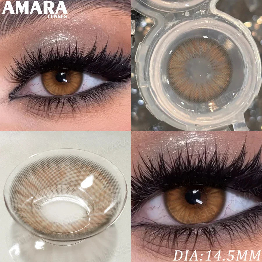 1 Pair Fashion Color Contact Lenses for Eyes Brown Lenses Colorcon Blue Lenses Yearly Beautiful Grey Eye Pupils Lens
