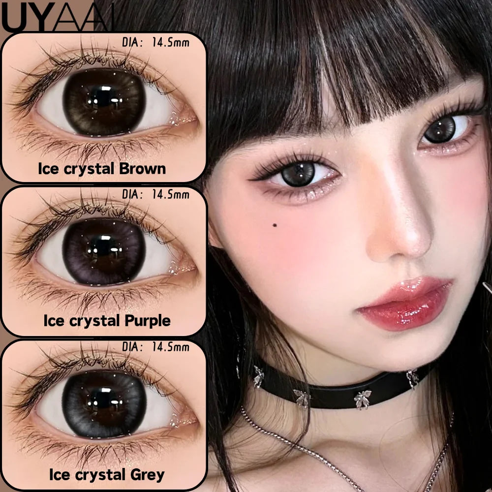 Black Hydrogel Circle Lenses for Dolly Eye Effect, 14.5mm Diameter for Big Sparkling Eyes, Hydrating & Age-Diminishing