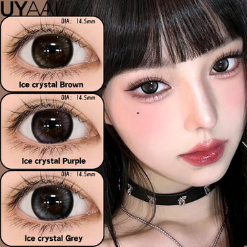 Black Hydrogel Circle Lenses for Dolly Eye Effect, 14.5mm Diameter for Big Sparkling Eyes, Hydrating & Age-Diminishing
