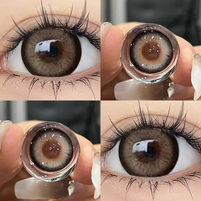 2pcs Big Eye Lenses Brown Lenses Contact Lenses for Eyes with Degree Prescription Black Beauty Pupils