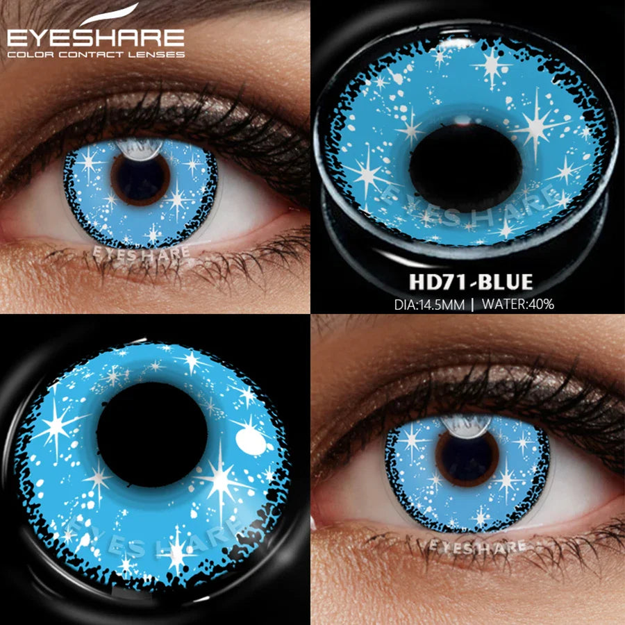 1 Pair yellow cosplay color contact lenses for eyes crazy Halloween cat Eye makeup Role playing Eye cosmetics red lens