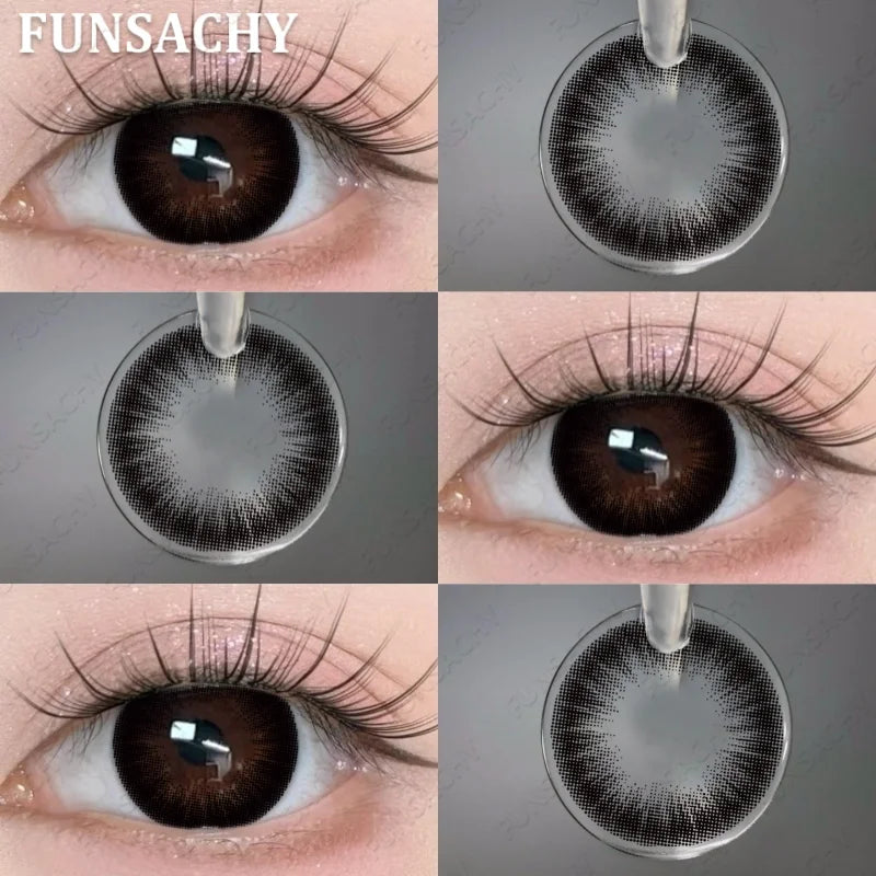 1 Pair Yearly New Korean Natural Lenses Color Contact Lenses for Eyes Color Black Brown Beautiful Pupil Fast Shipping