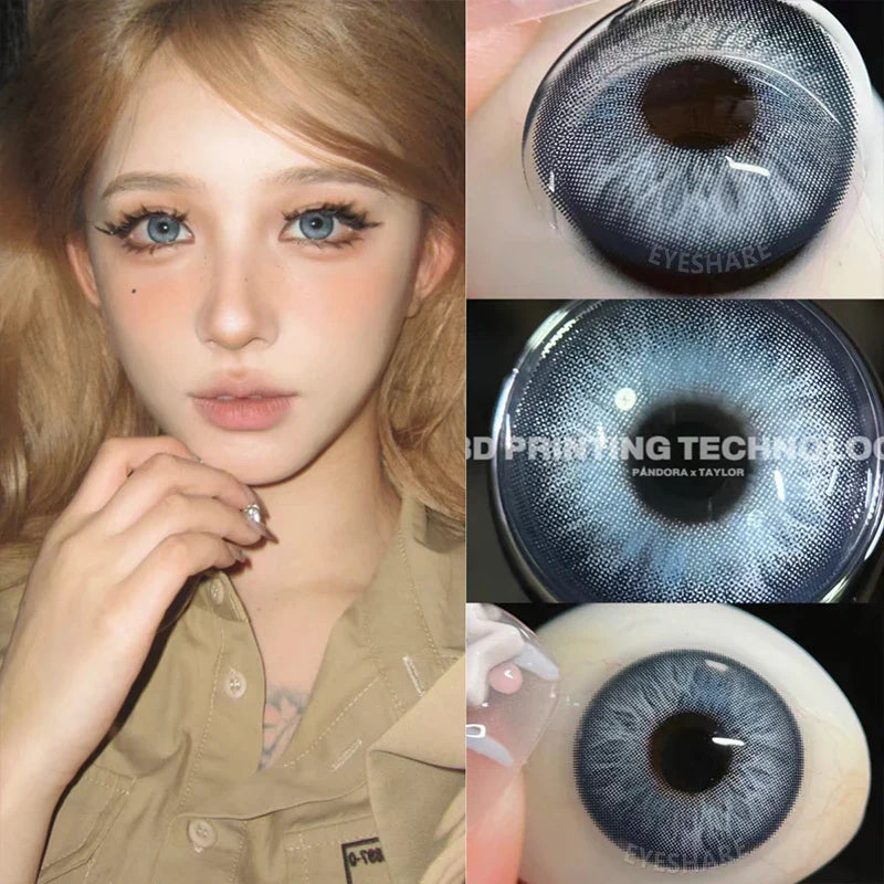 New Colored Contacts Lenses for Eyes Gray Contact Lenses Blue Eye Contacts Colorful Makeup Green Contacts Yearly 2pcs