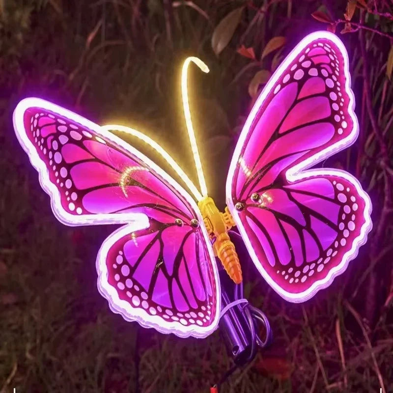 40cm 60cm of LED Outdoor Simulation Dynamic Static Butterfly Lights Holiday Party Decorations Butterflies Dynamic Insect Lights