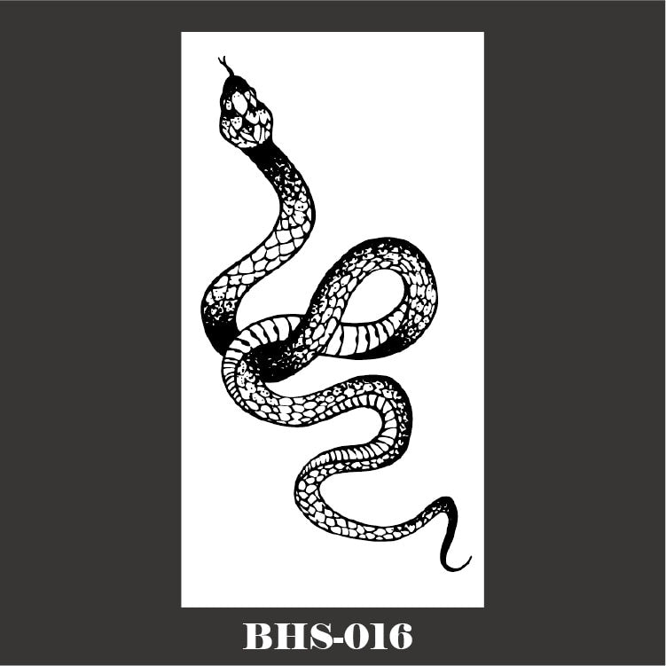 Black Snake Temporary Tattoo Stickers for Women Men Body Waist Waterproof Fake Tattoo Dark Wine Big Size Snake Tattoo New