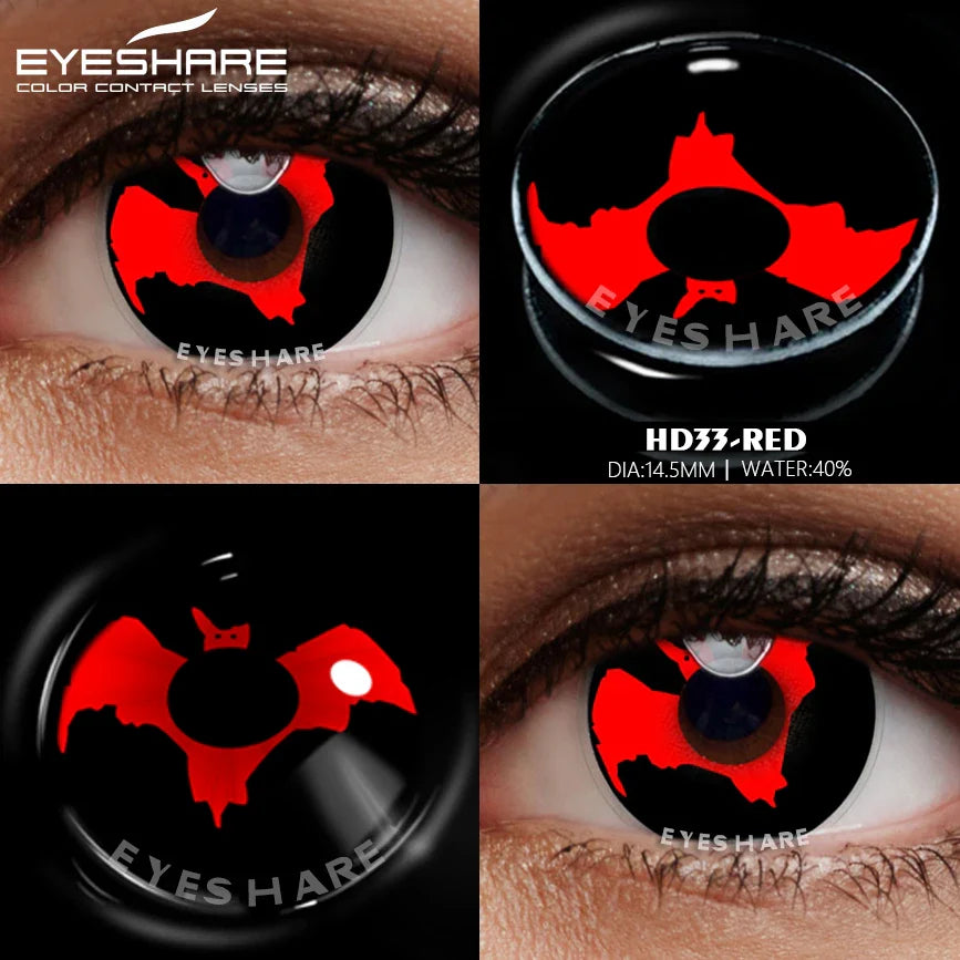 1 Pair yellow cosplay color contact lenses for eyes crazy Halloween cat Eye makeup Role playing Eye cosmetics red lens