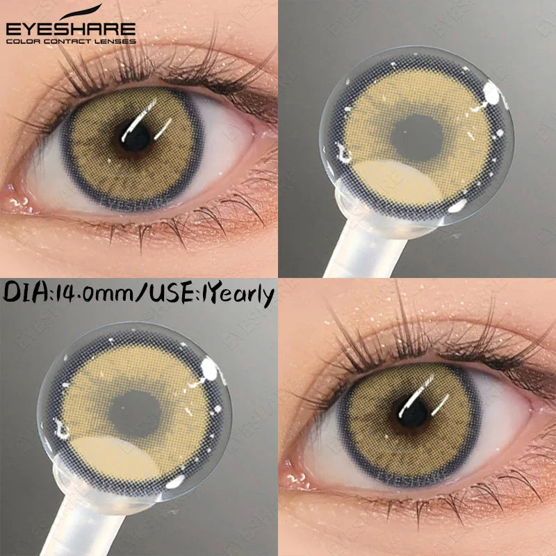Light Colored Contact Lenses Natural Brown/Gray Lense High Quality Blue Lenses Yearly Beauty Makeup Green Eye Lenses