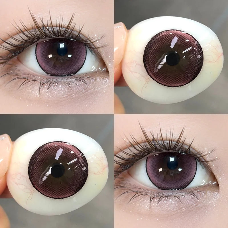 1 Pair Brown Eye Lenses Korean Natural Lenses Color Contact Lenses Eyes with Degree Black Beautiful Pupil