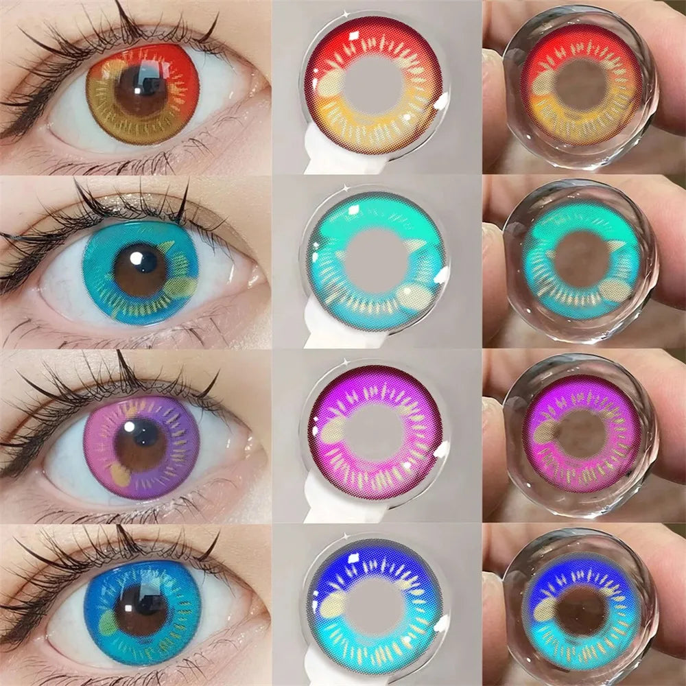 Eye Eyes Color Contacts Colored Contact Lenses Lens Small Pupil Cosplay Anime Soft 2Pcs 6 Months Half Year Use